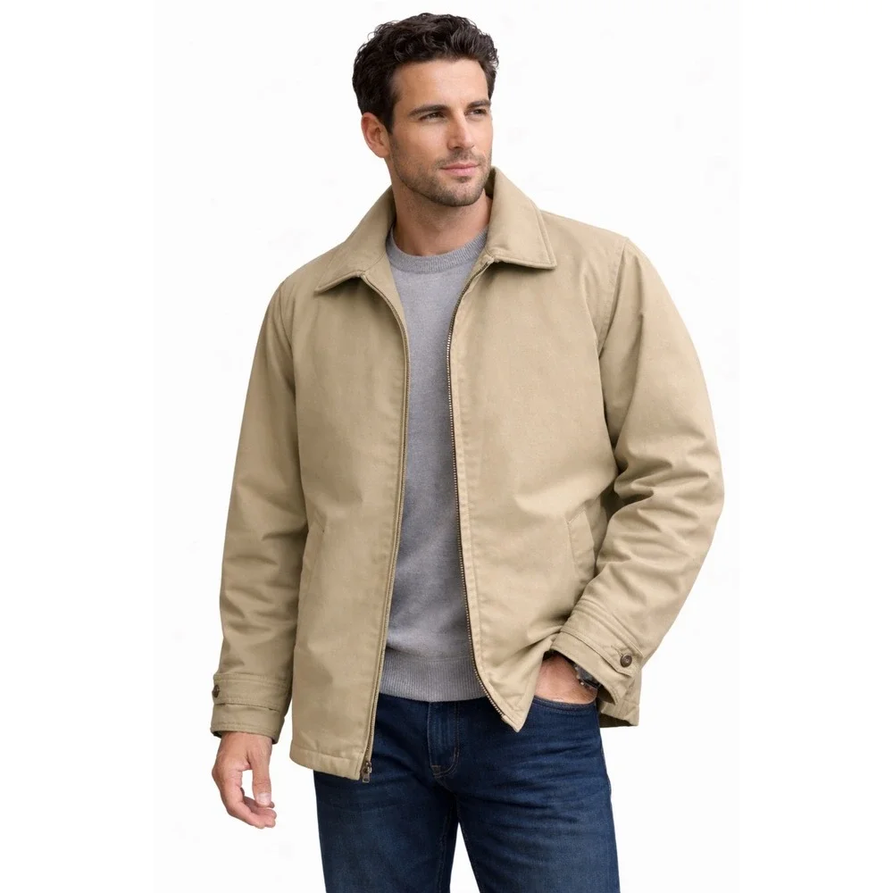 Vintage London Fog Jacket Beige Zip-Front | 70s 80s‎ Classic Lined Size 40 Reg